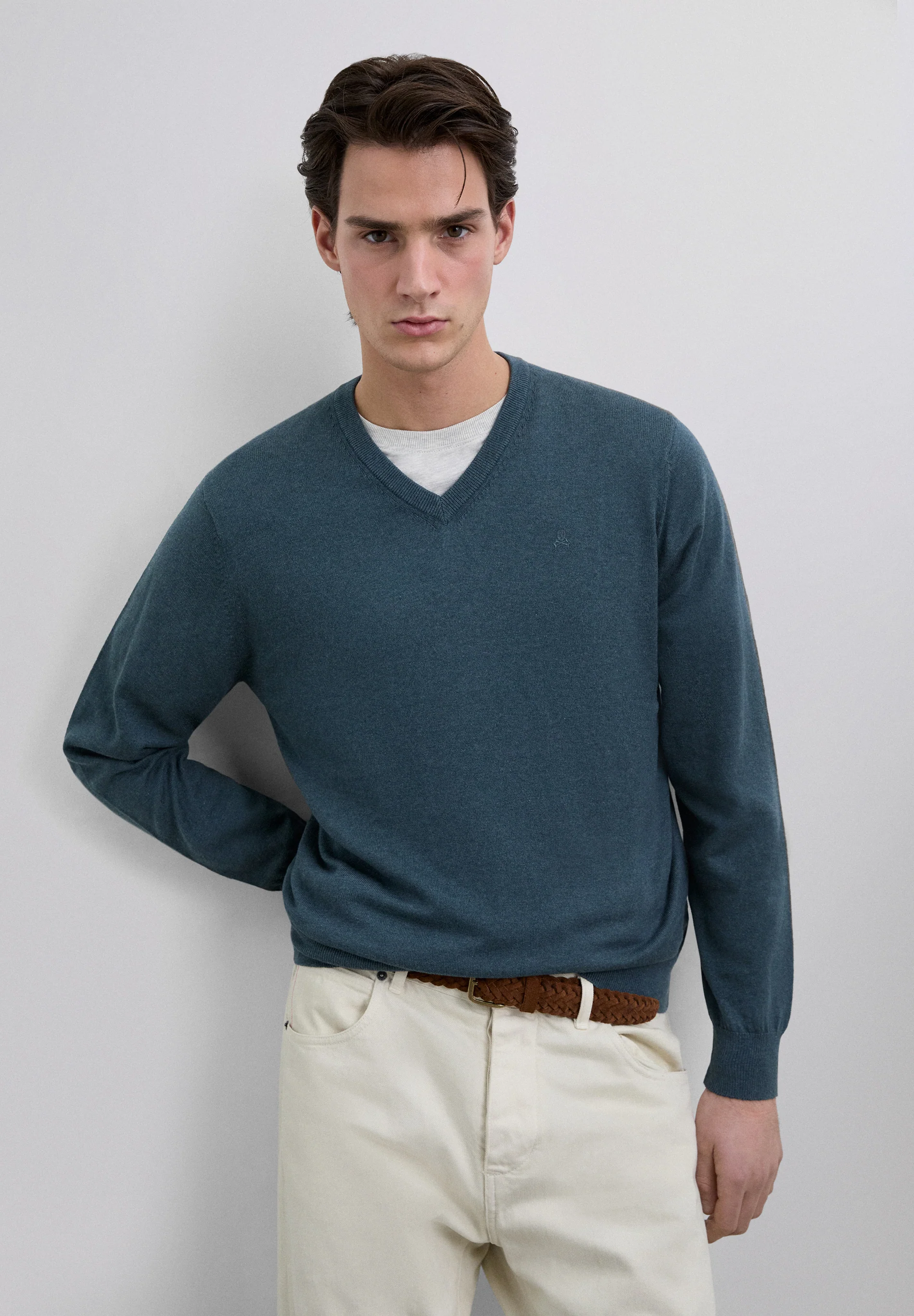 JERSEY PUNTO CUELLO PICO ALGODÓN