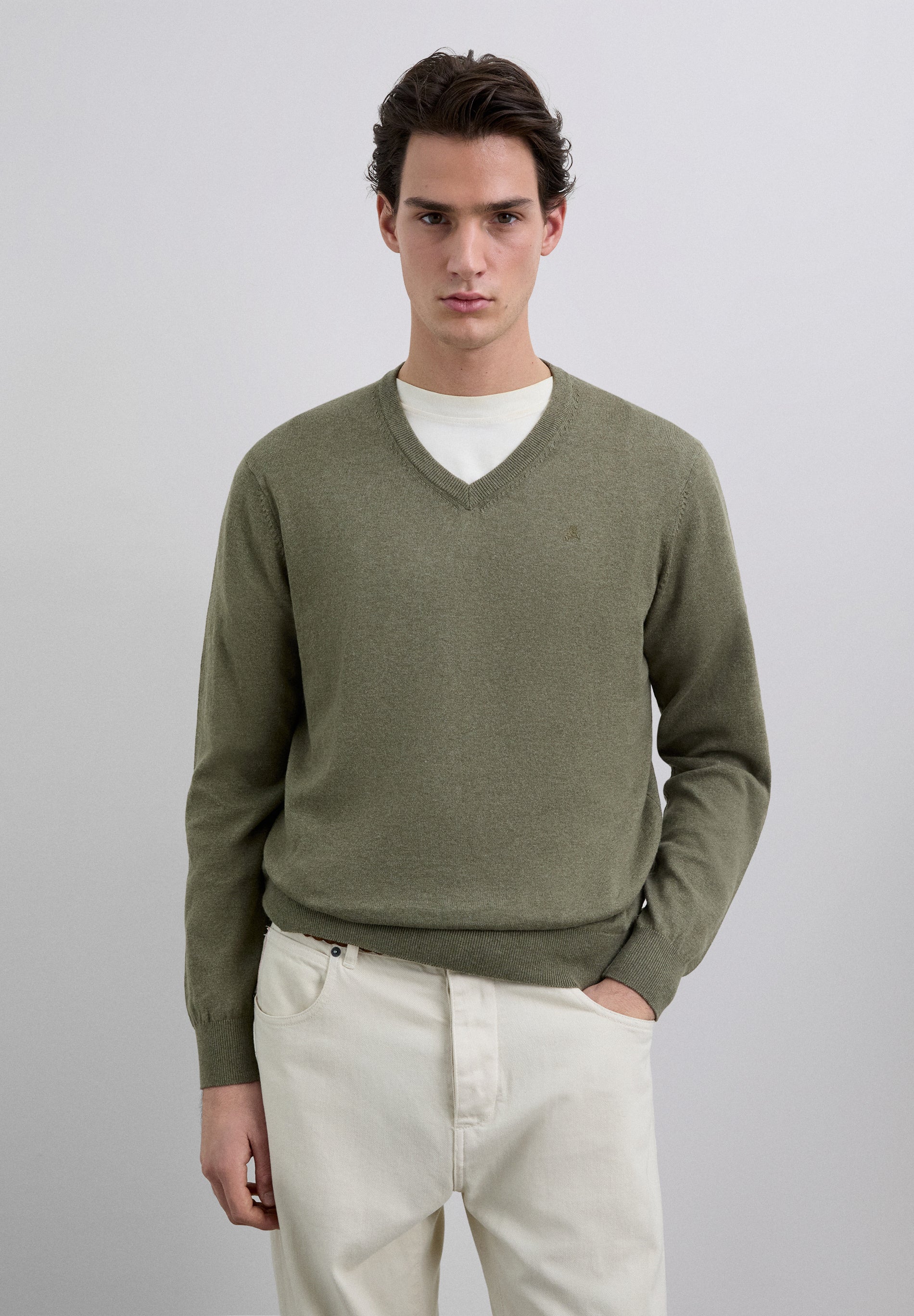 JERSEY PUNTO CUELLO PICO ALGODÓN