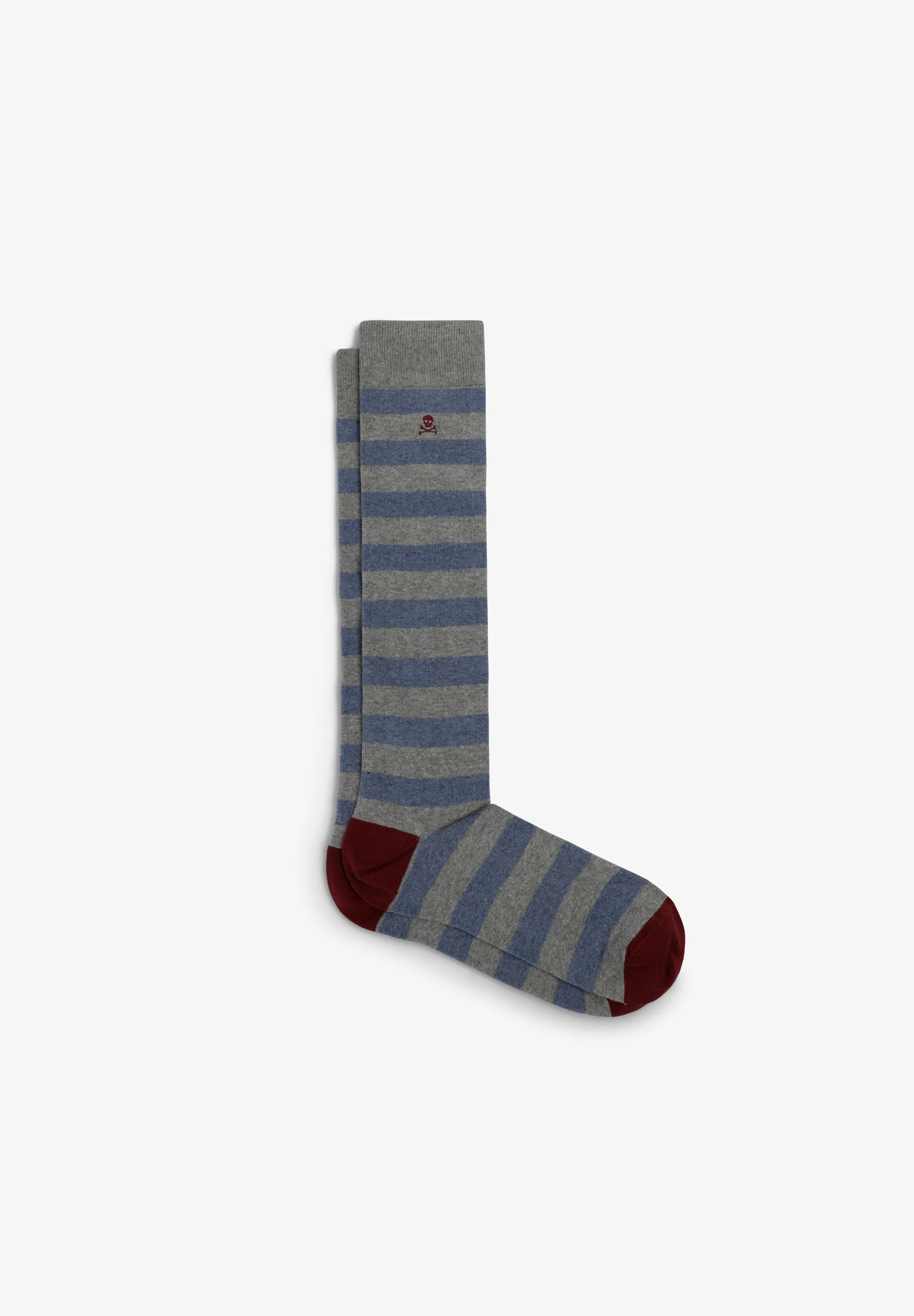 CALCETINES RAYAS BORDADO CALAVERA