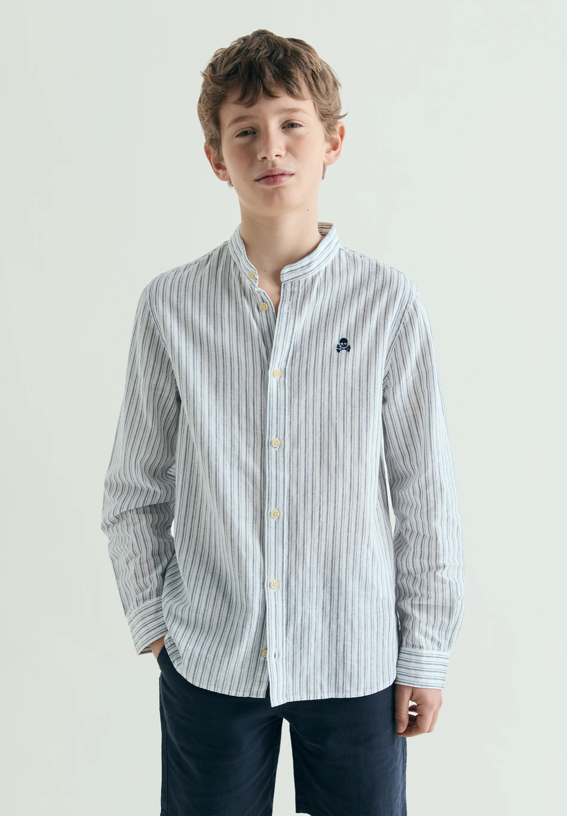 CAMISA DE RAYAS CUELLO MAO - Image 3