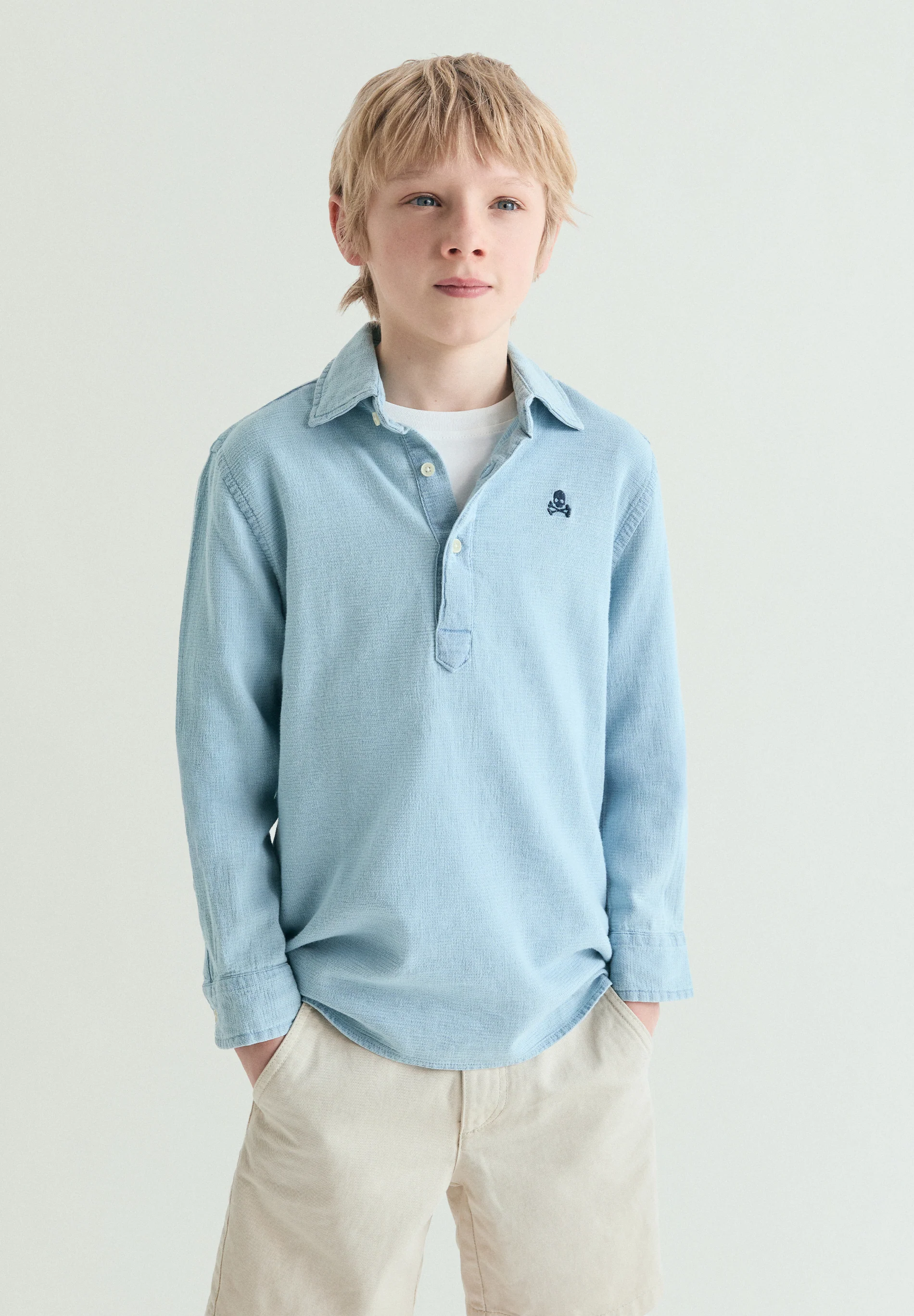 POLERA DENIM MANGA LARGA