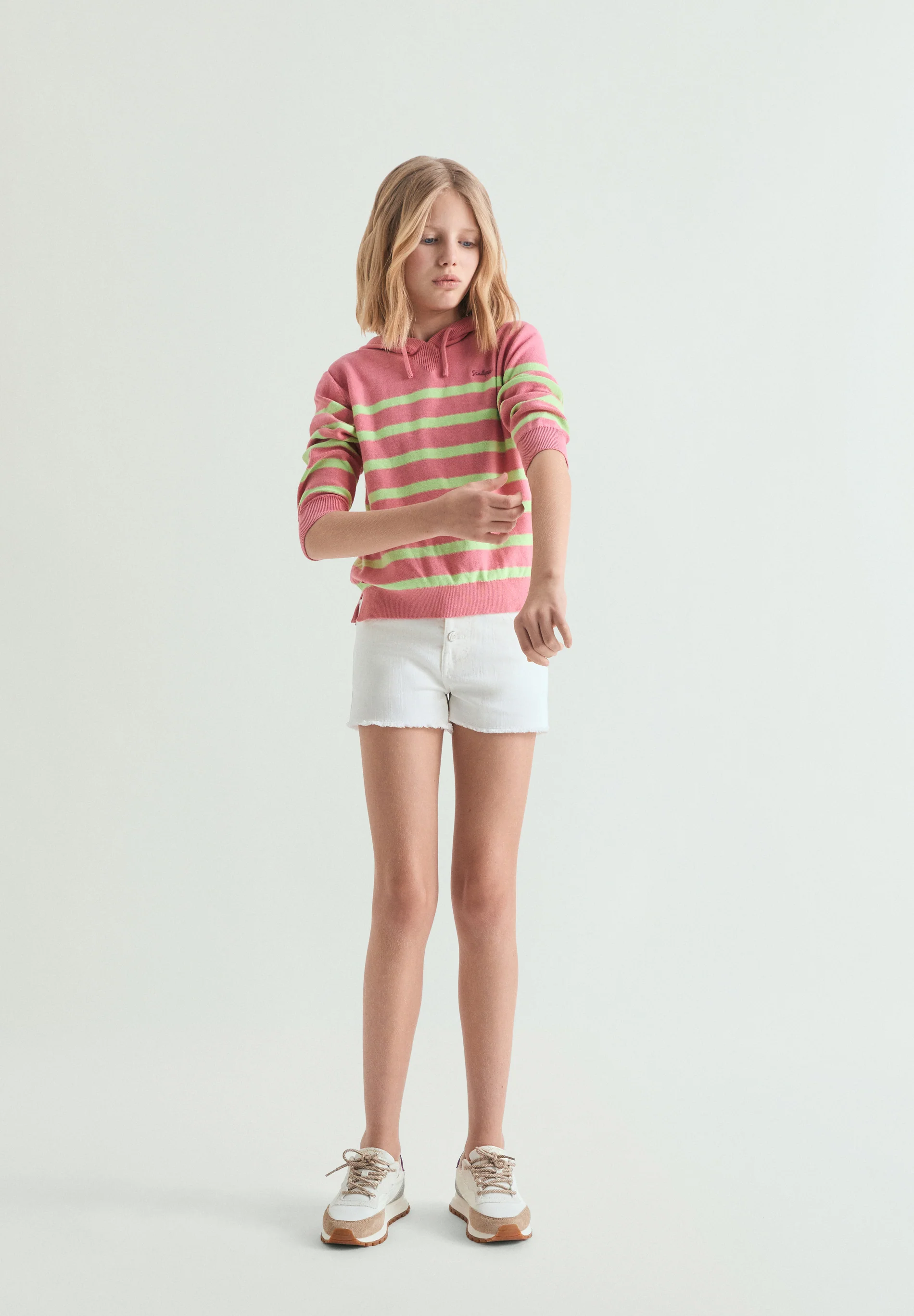 SUDADERA TRICOT RAYAS CON CAPUCHA - Image 2
