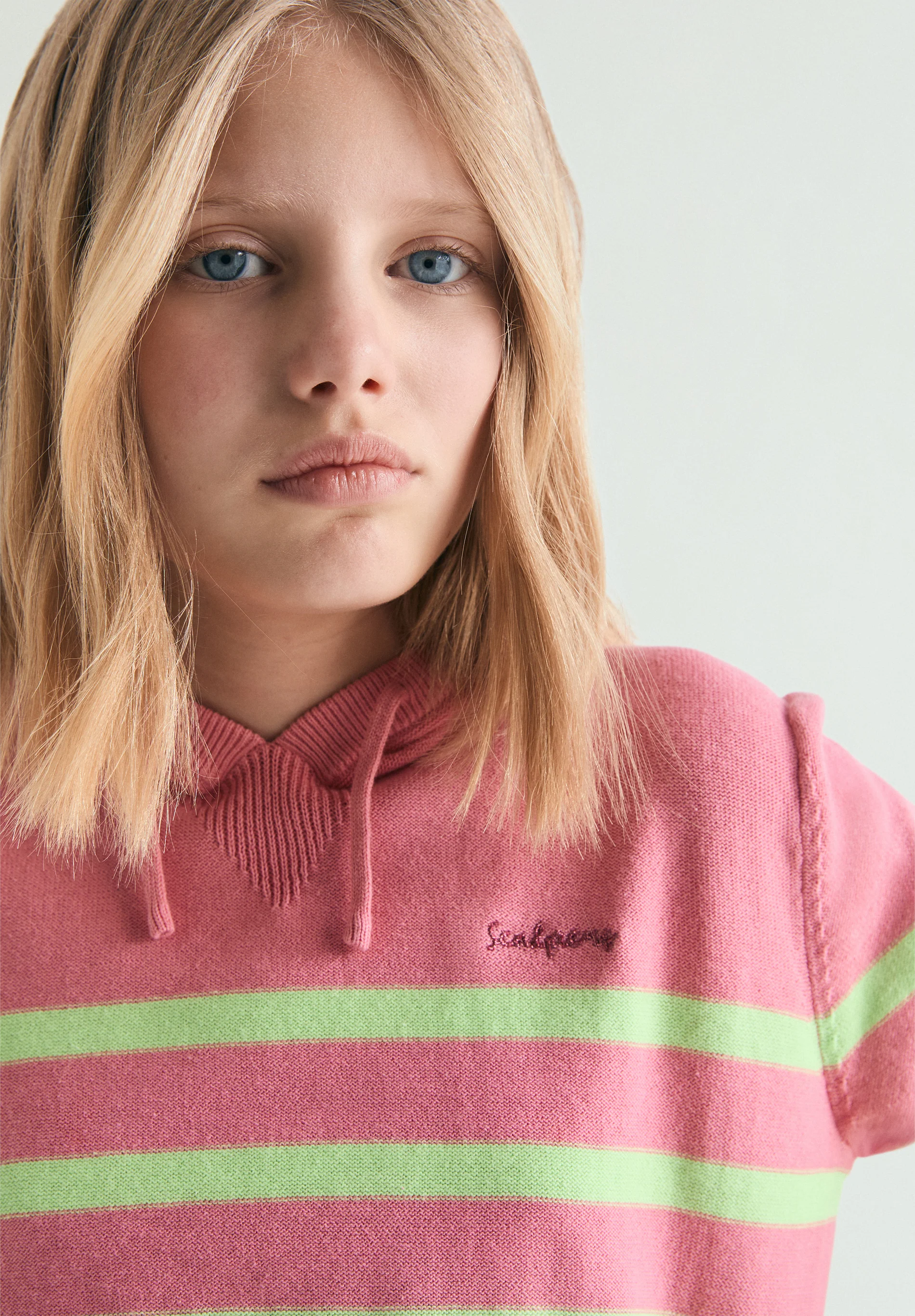 SUDADERA TRICOT RAYAS CON CAPUCHA - Image 3