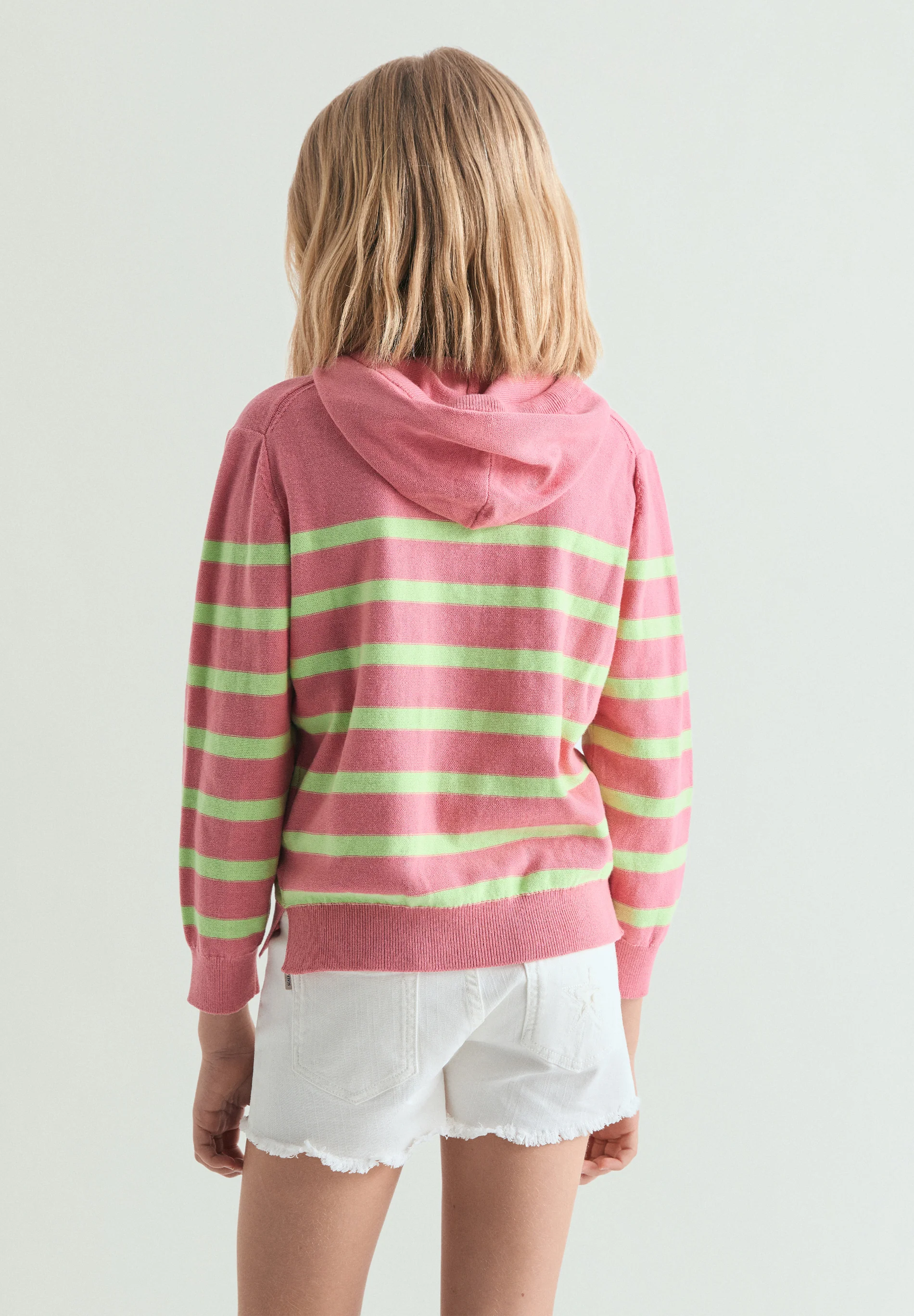 SUDADERA TRICOT RAYAS CON CAPUCHA - Image 4