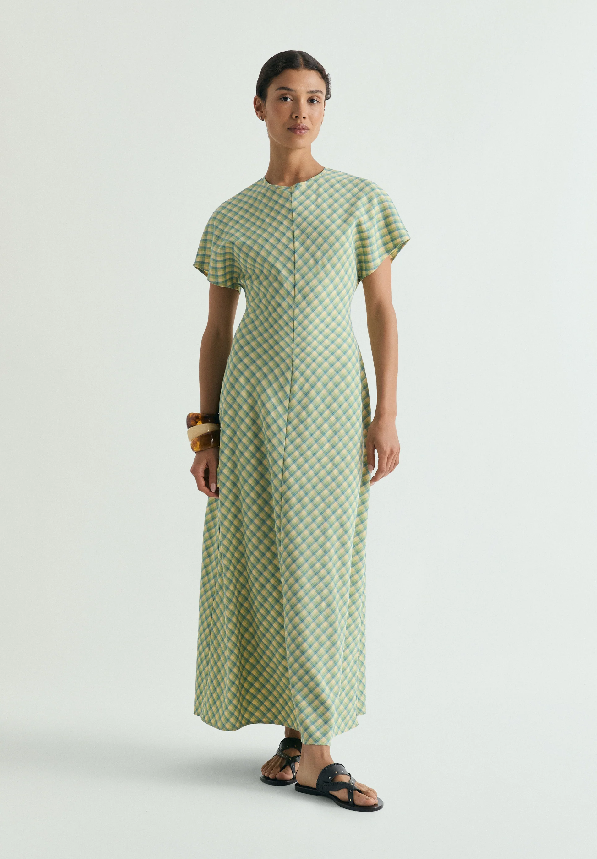 VESTIDO MIDI ESTAMPADO CUADROS - Image 2