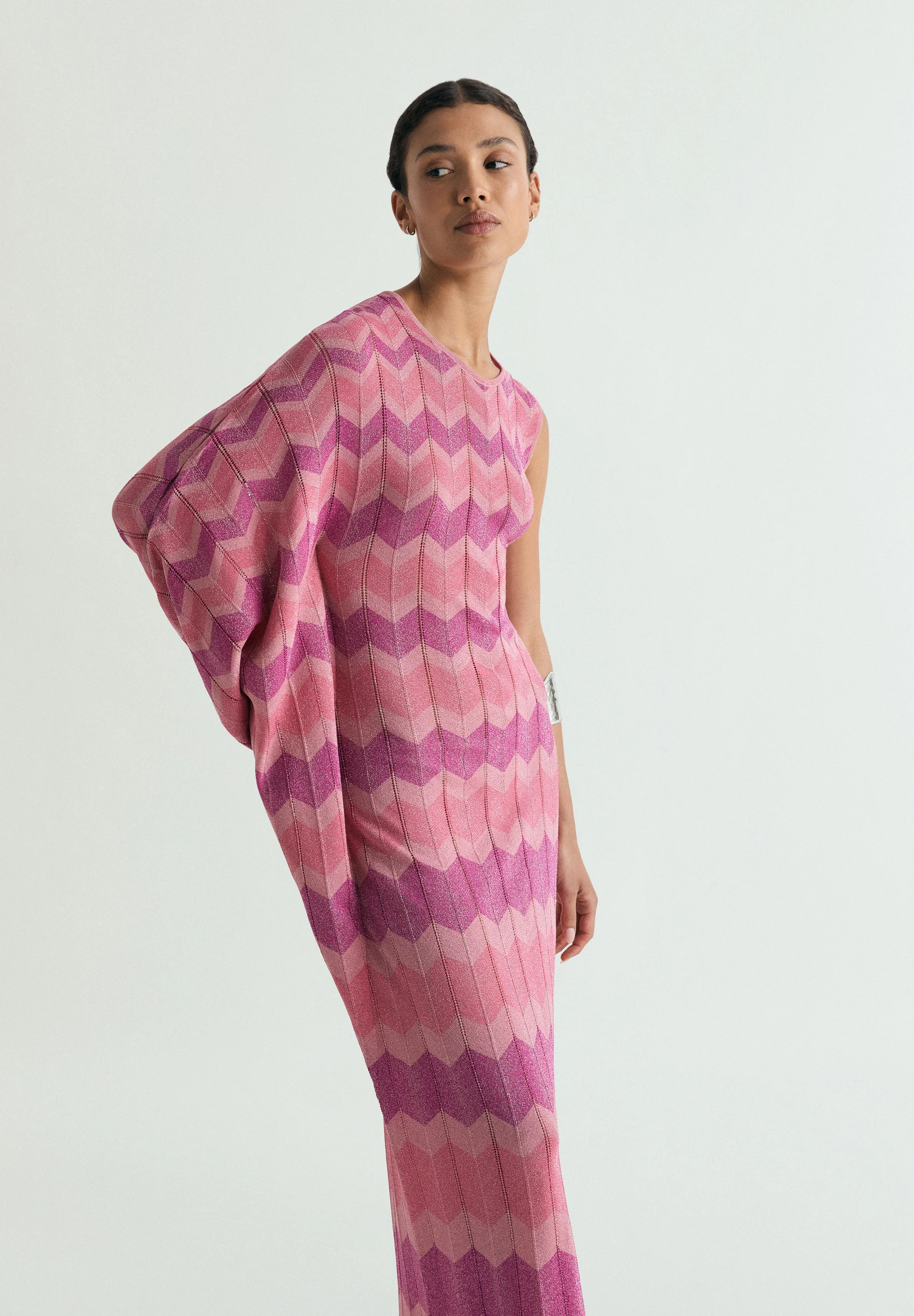 VESTIDO ASIMÉTRICO PUNTO LÚREX