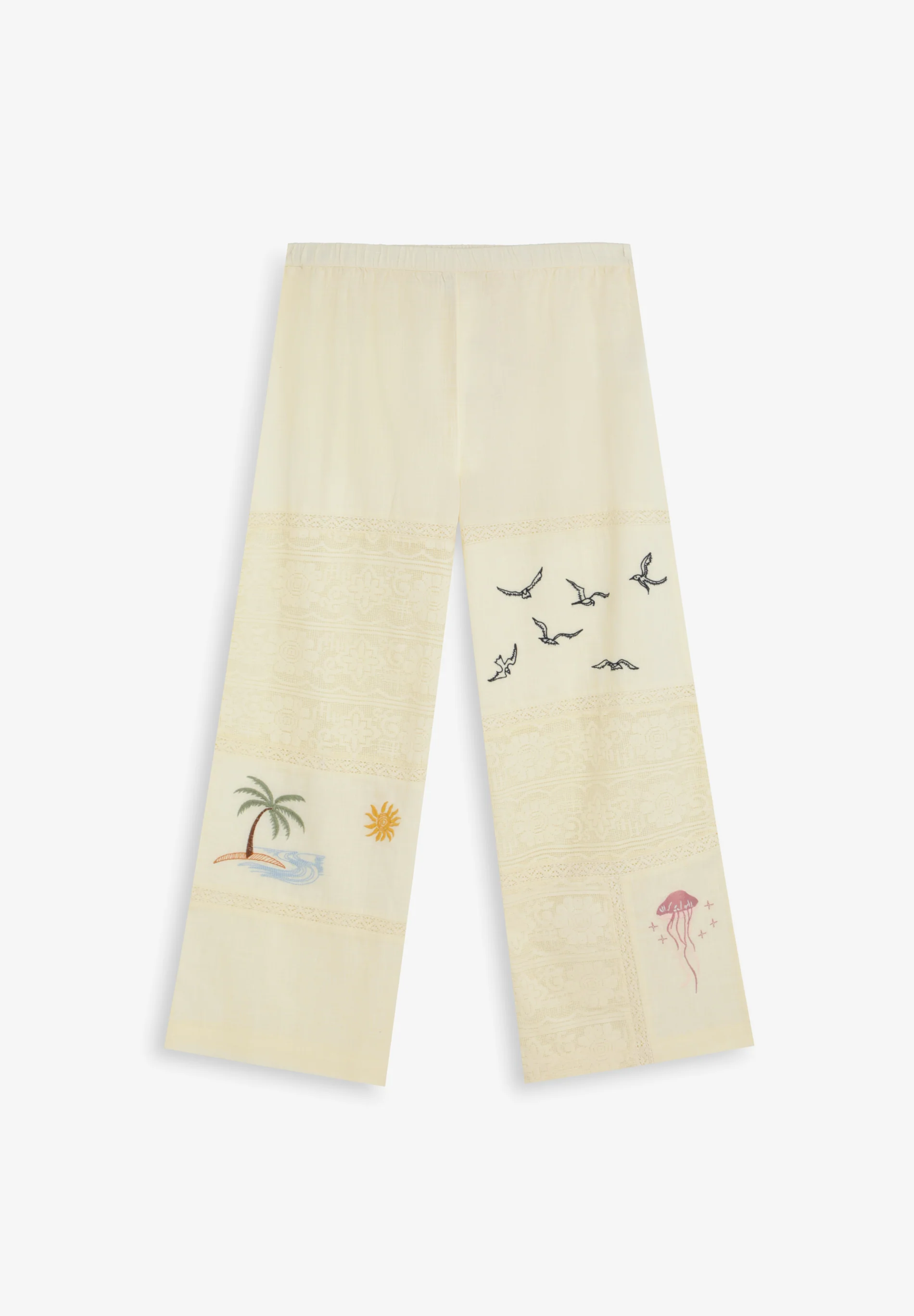 PANTALÓN BORDADOS CON ENCAJE