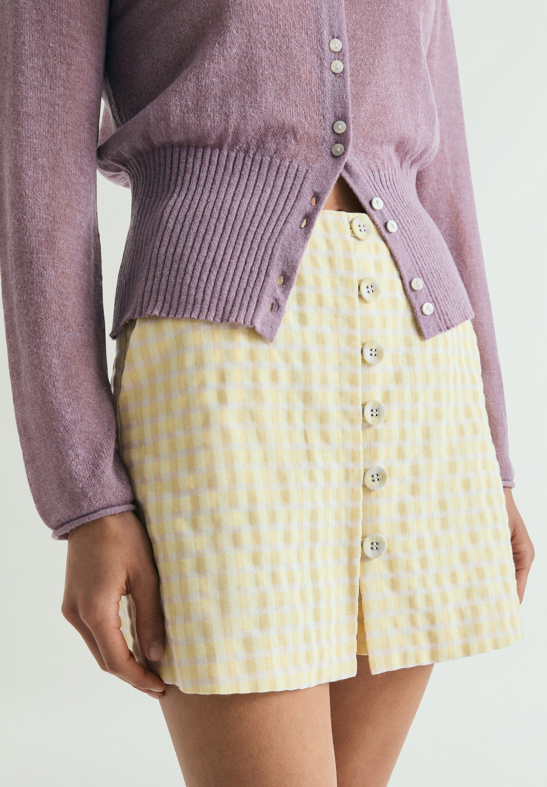 FALDA PANTALÓN VICHY BOTONES - Image 3