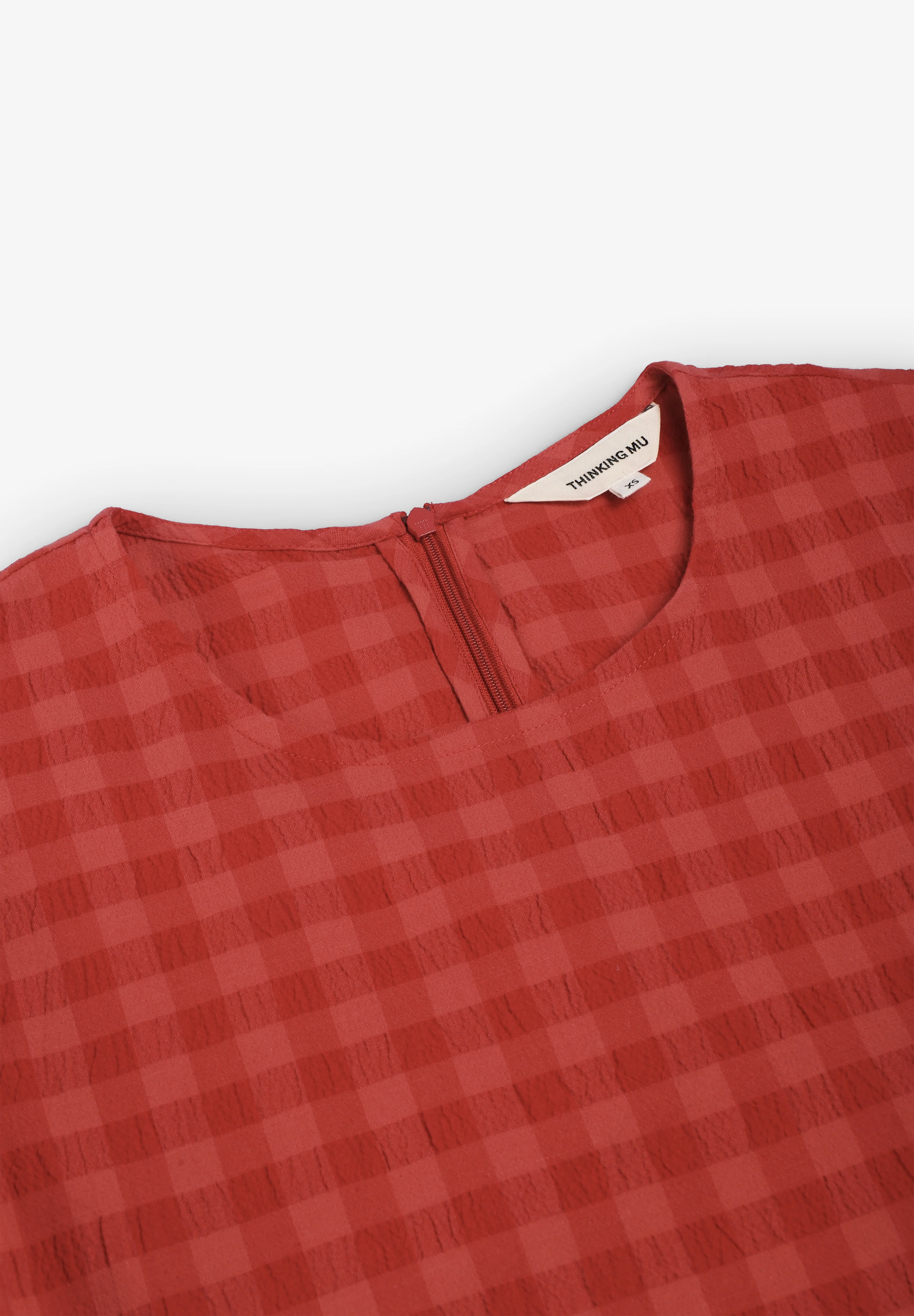 THINKING MU | VESTIDO CHECKS SEERSUCKER KINA MUJER - Image 3