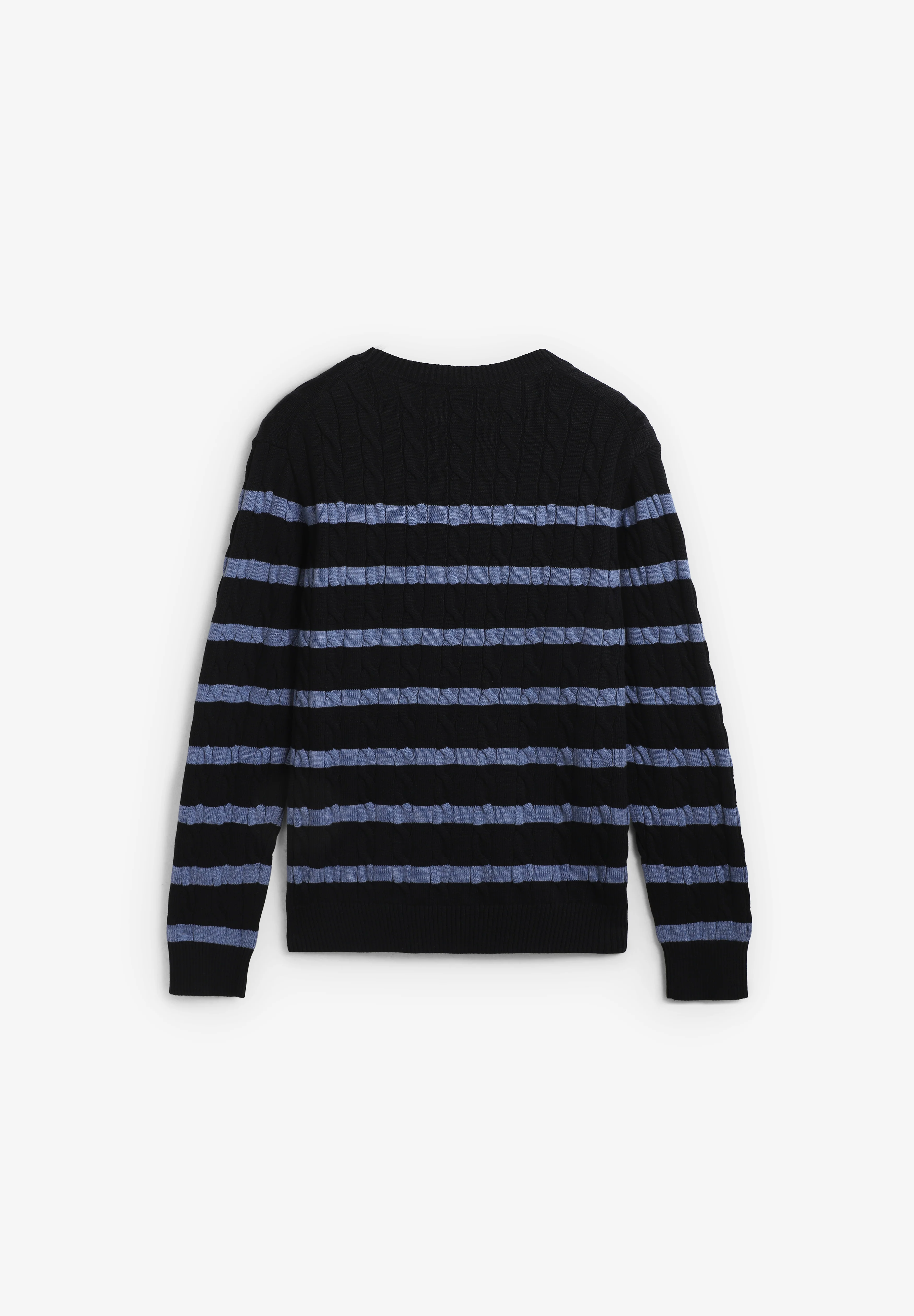 GANT | JERSEY STRIPED COTTON CABLE C-NECK - Image 2