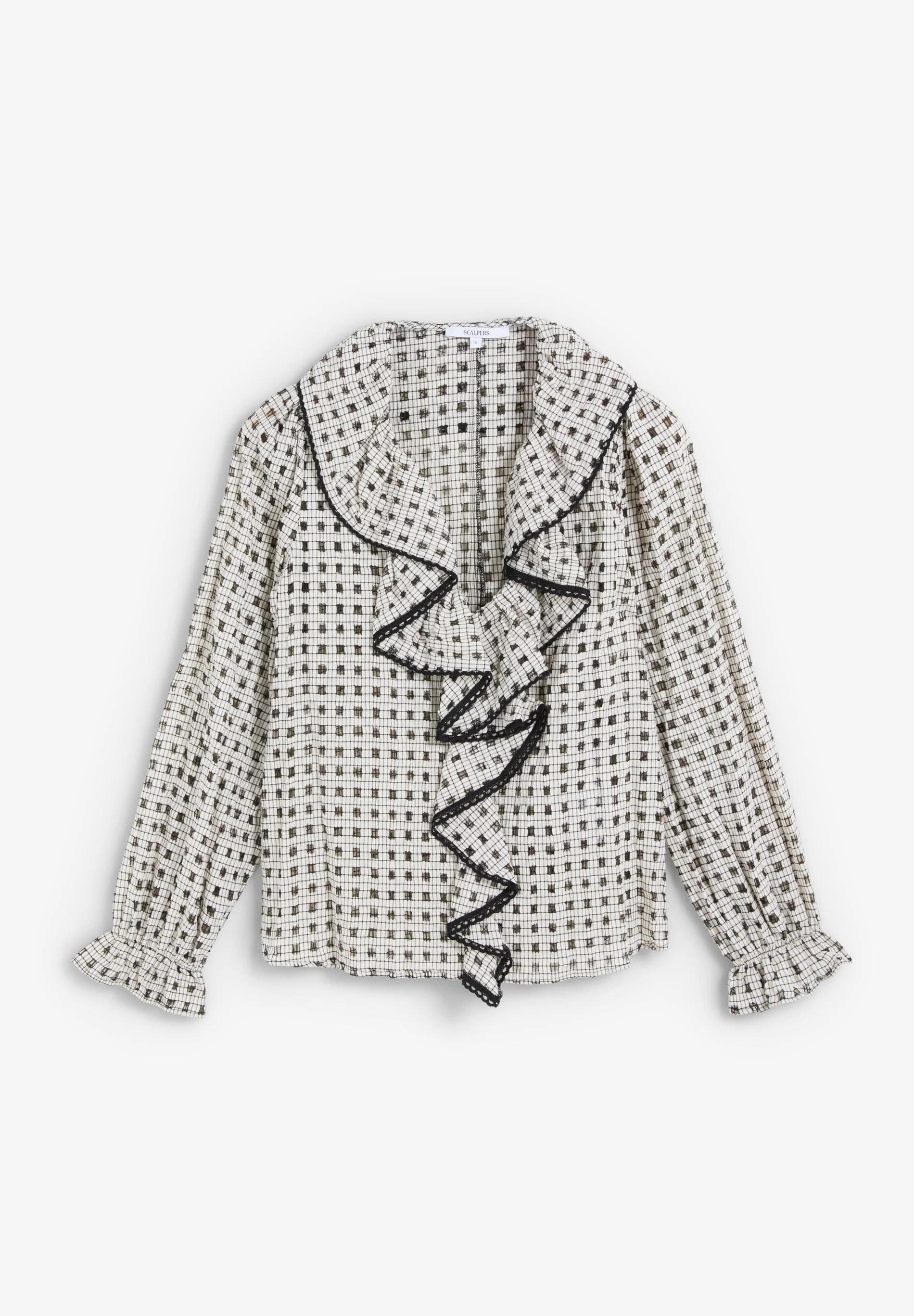 BLUSA ALGODÓN CUADROS VOLANTE - Image 5