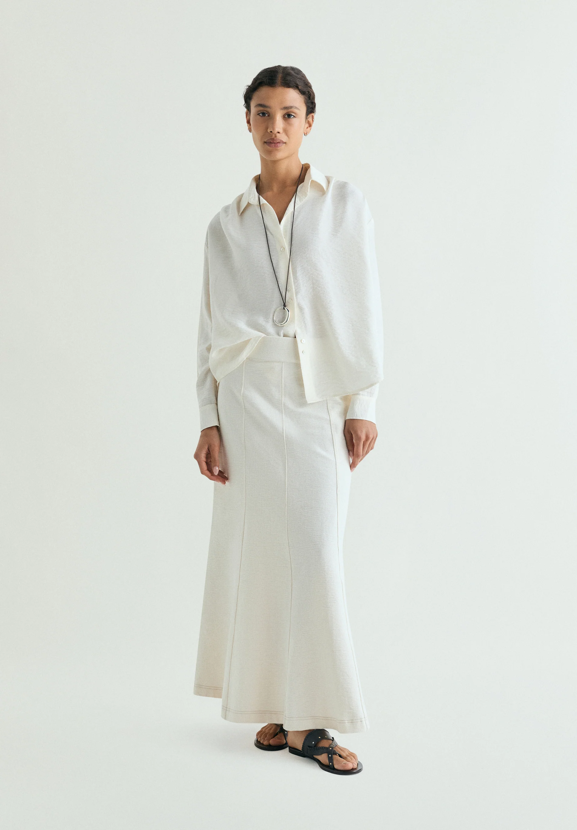 FALDA MIDI TEXTURA