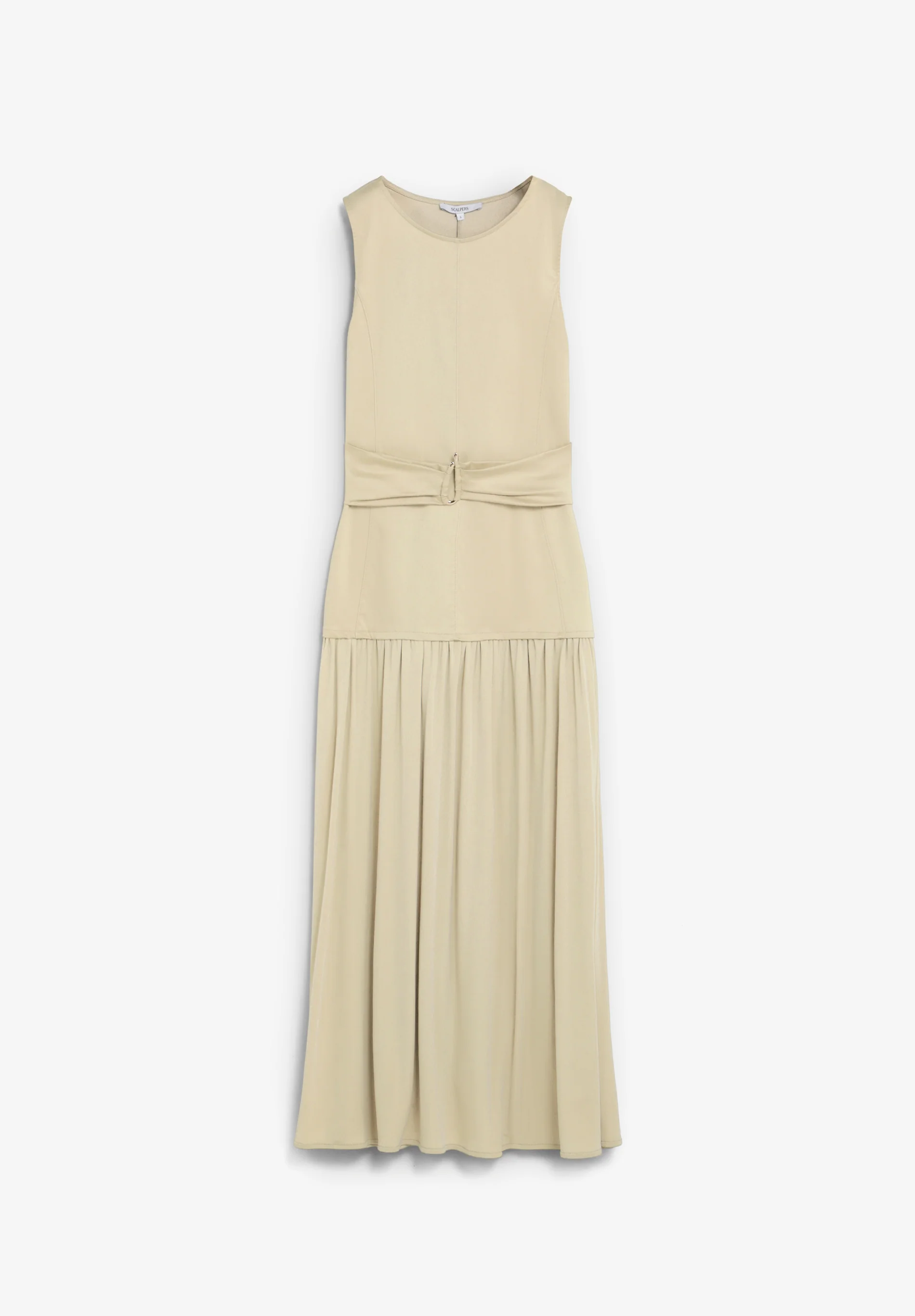 VESTIDO MIDI DRAPEADO CON DETALLE METÁLICO - Image 2