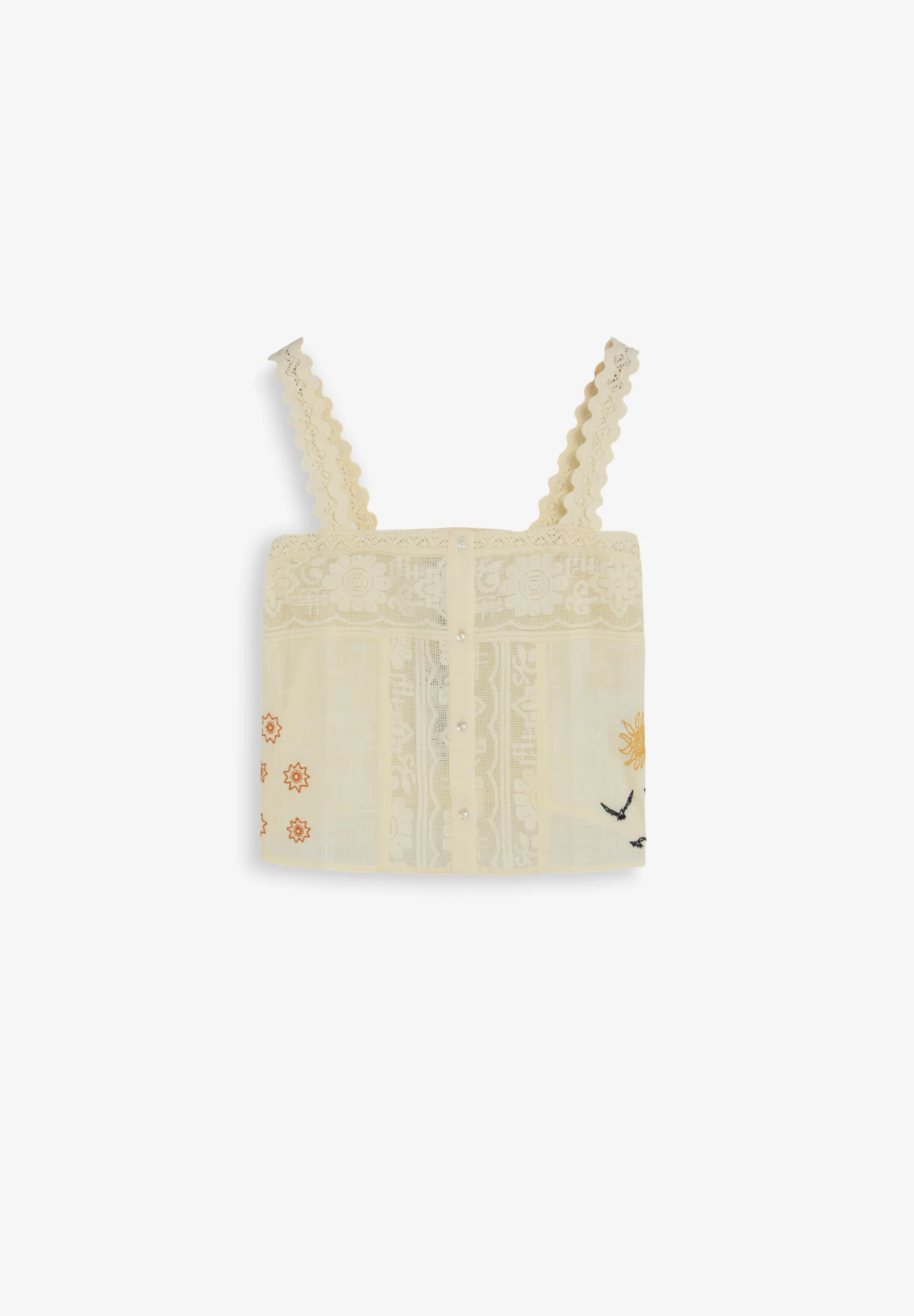 TOP BORDADOS CON ENCAJE